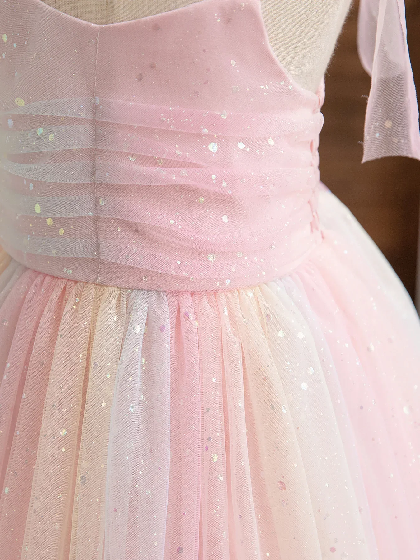 1-5Y Toddler neonate Party Dress Sling senza maniche Rainbow paillettes Tulle Tutu Dress Little Girl Birthday Party Princess Dress