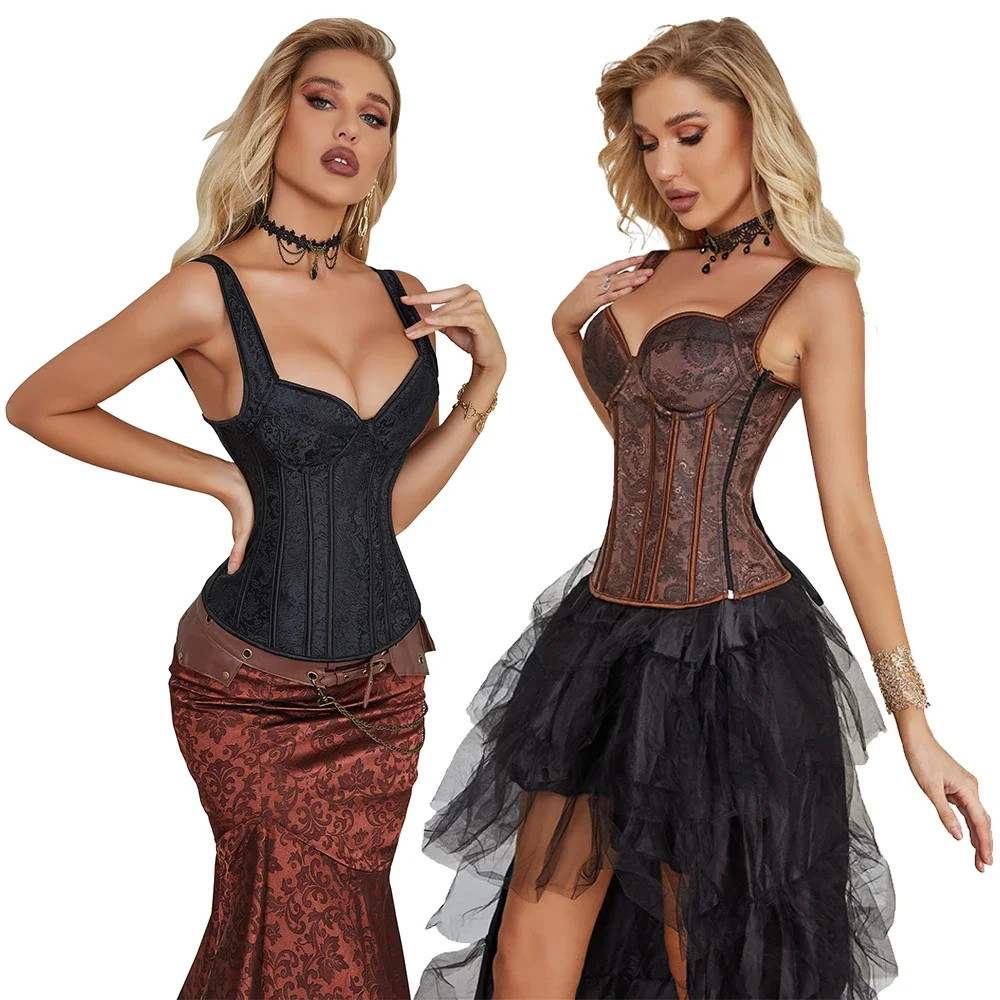

Side Zipper Body Shapewear Women Outfit Clothes Retro Steampunk Padded Corsets And Bustiers