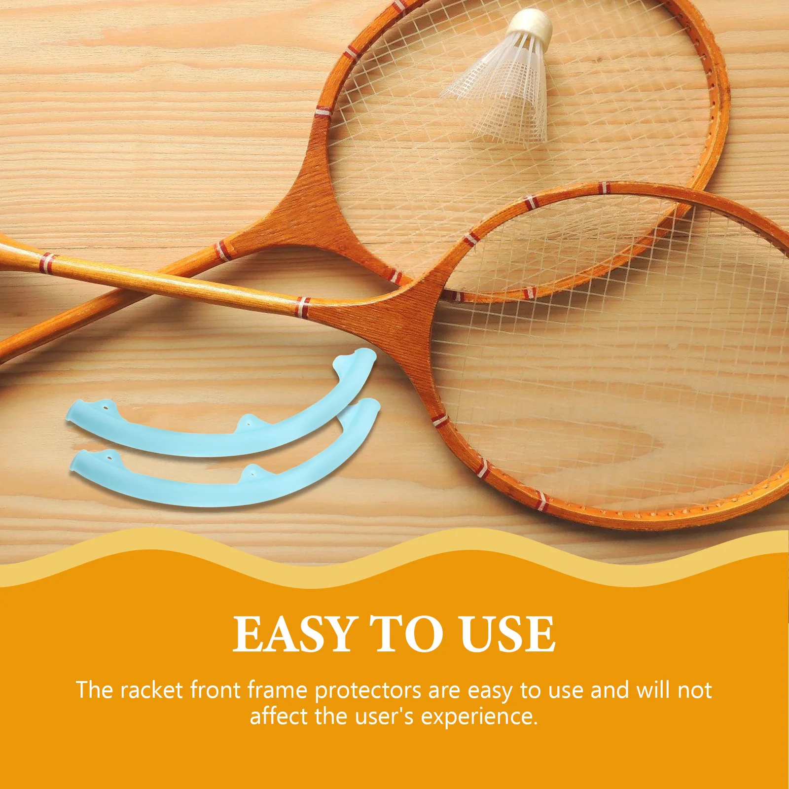 

1Pair Badminton Racket Protector Durable Wear Resistant Full Protection Easy to Apply Stylish Design Badminton Frame Protector