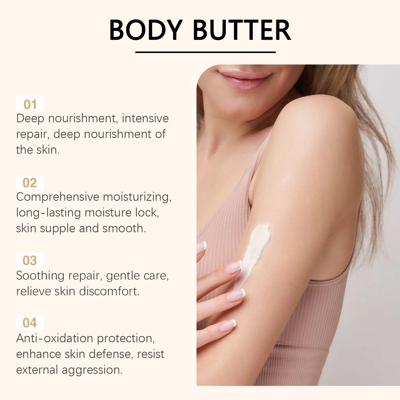 Krim Tubuh Woodsleep Coconut Body Butter, Kulit Halus Tahan Lama, Mengencangkan, Anti Pecah-pecah, Madu Mangga Pepaya, Krim Pelembab Tubuh 120g