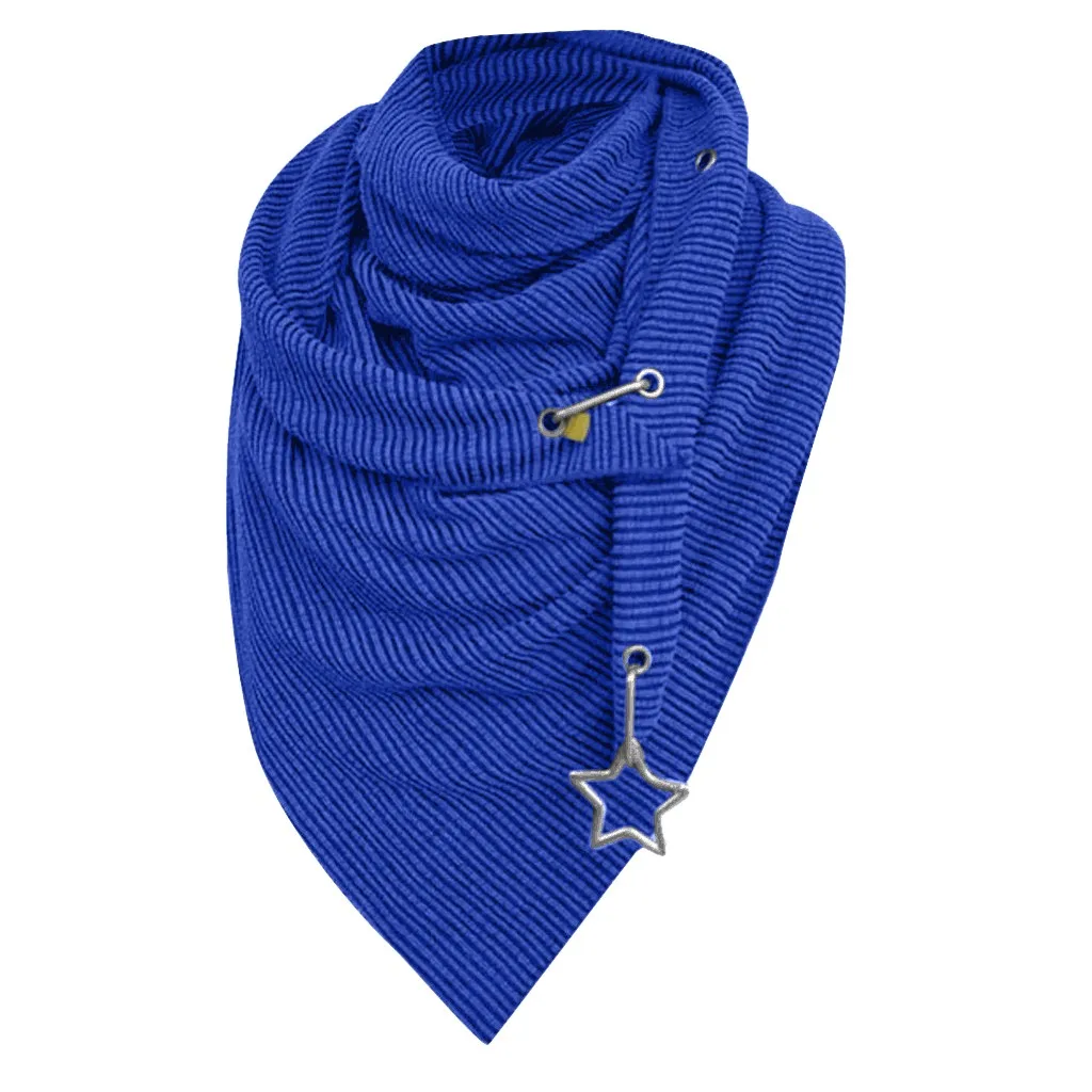 Winter Women Scarf Wrap Warm Scarves Women Solid Scarf Fashion Retro Female Multi-Purpose Shawl Scarf Button Wrap Shawls