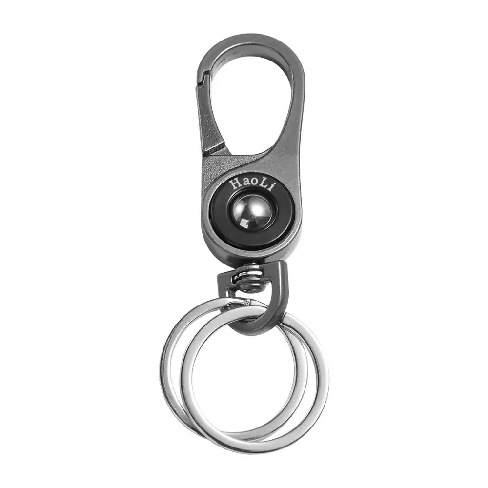 Zinc Alloy Titanium Carabiner Key Clip Polishing Electroplating Titanium Car Keychain Anti-rust Comfortable Grip