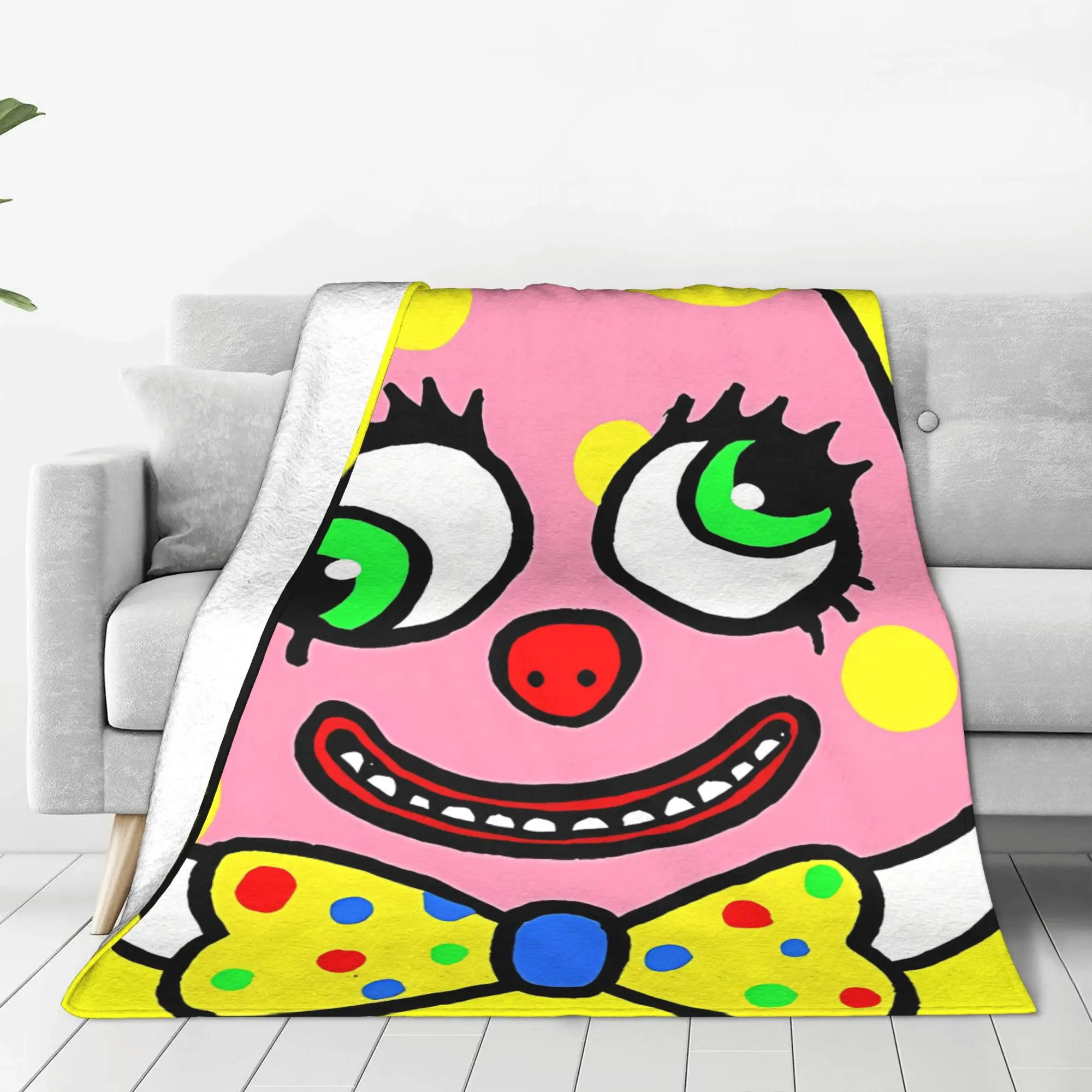 1PC Home Cute Room Decor Spotted Squishy Cartoon Blanket Throw Blanket Mr Blobby Novelty Warm Blanket All Season