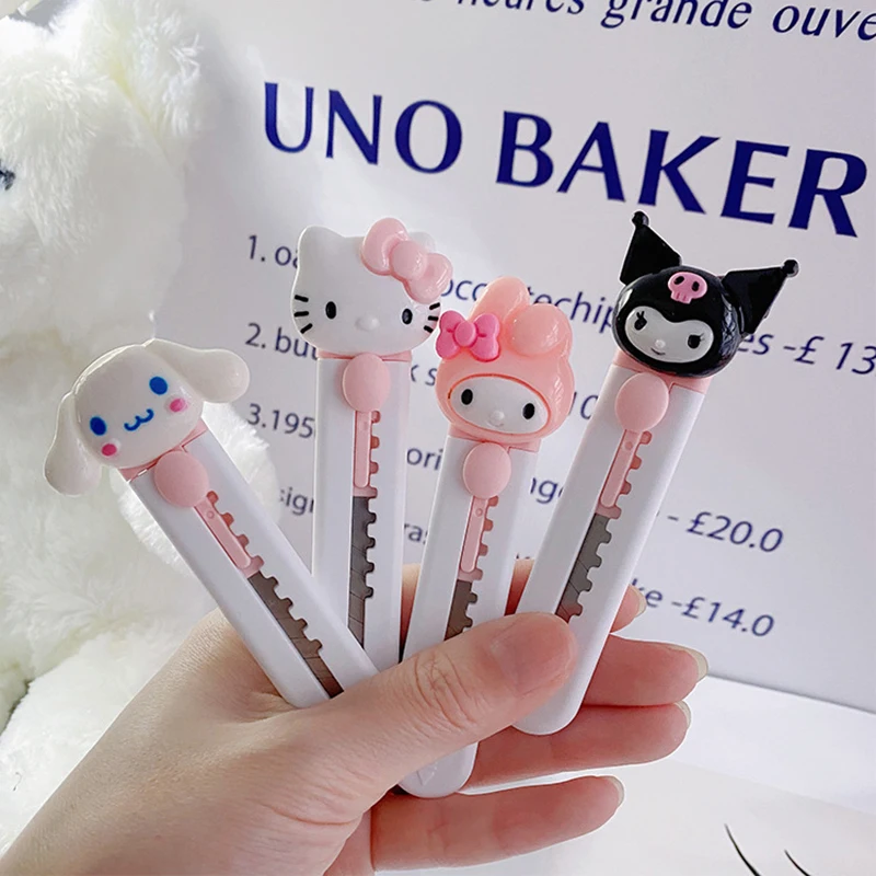 Kawaii Cartoon Animal Stationery Knife DIY Mini Multipurpose Knife Pocket Folding Knife Letter Pen Envelope Opening Knife