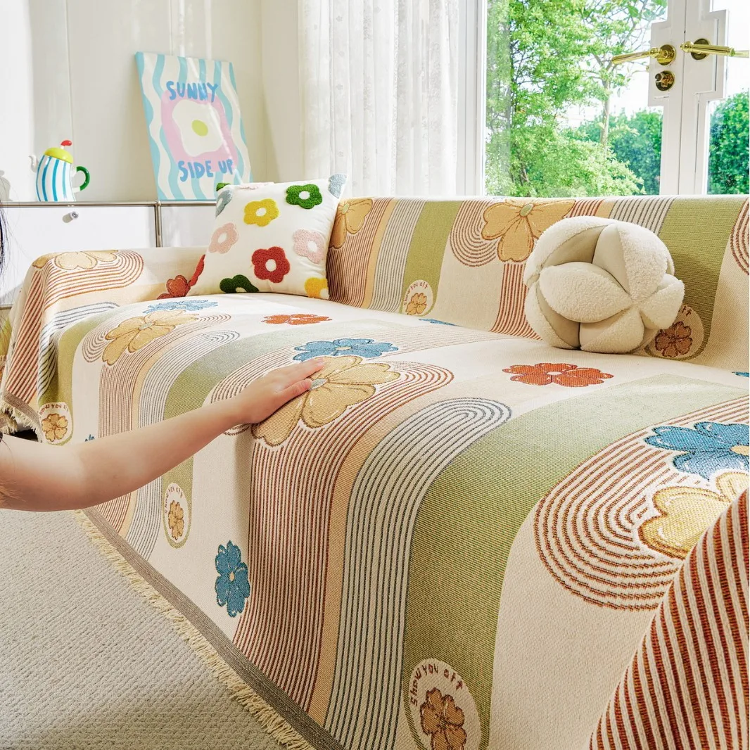 Solid Color Sofa Towel Chenille Four Seasons Universal Sofa Cover All-inclusive Universal Simple Sofa Blanket