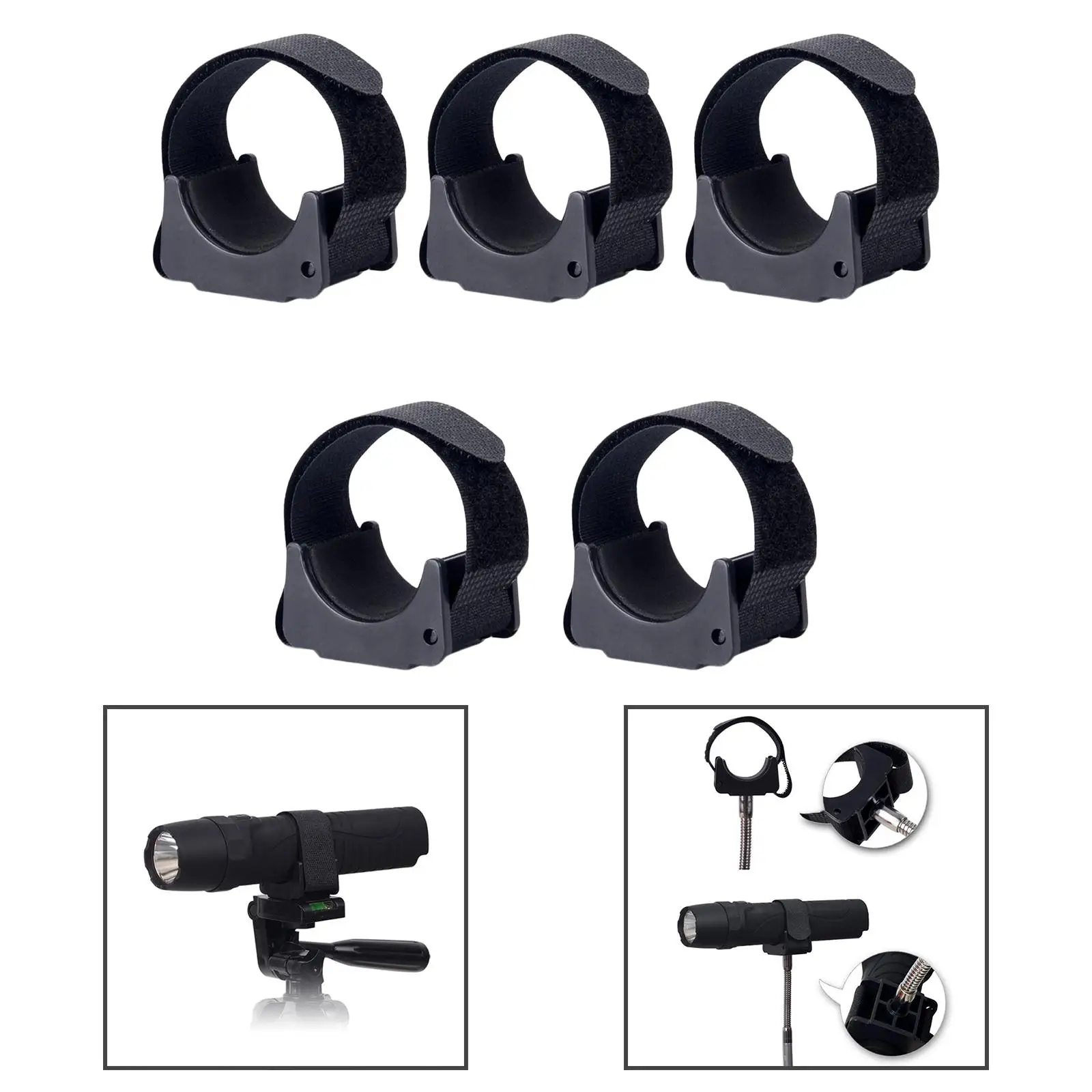 Flashlight Mounting Bracket for 20mm to 50mm Grip Stand Sturdy Replace Rubber Flashlight Mount Holder Clip Flashlight Holder