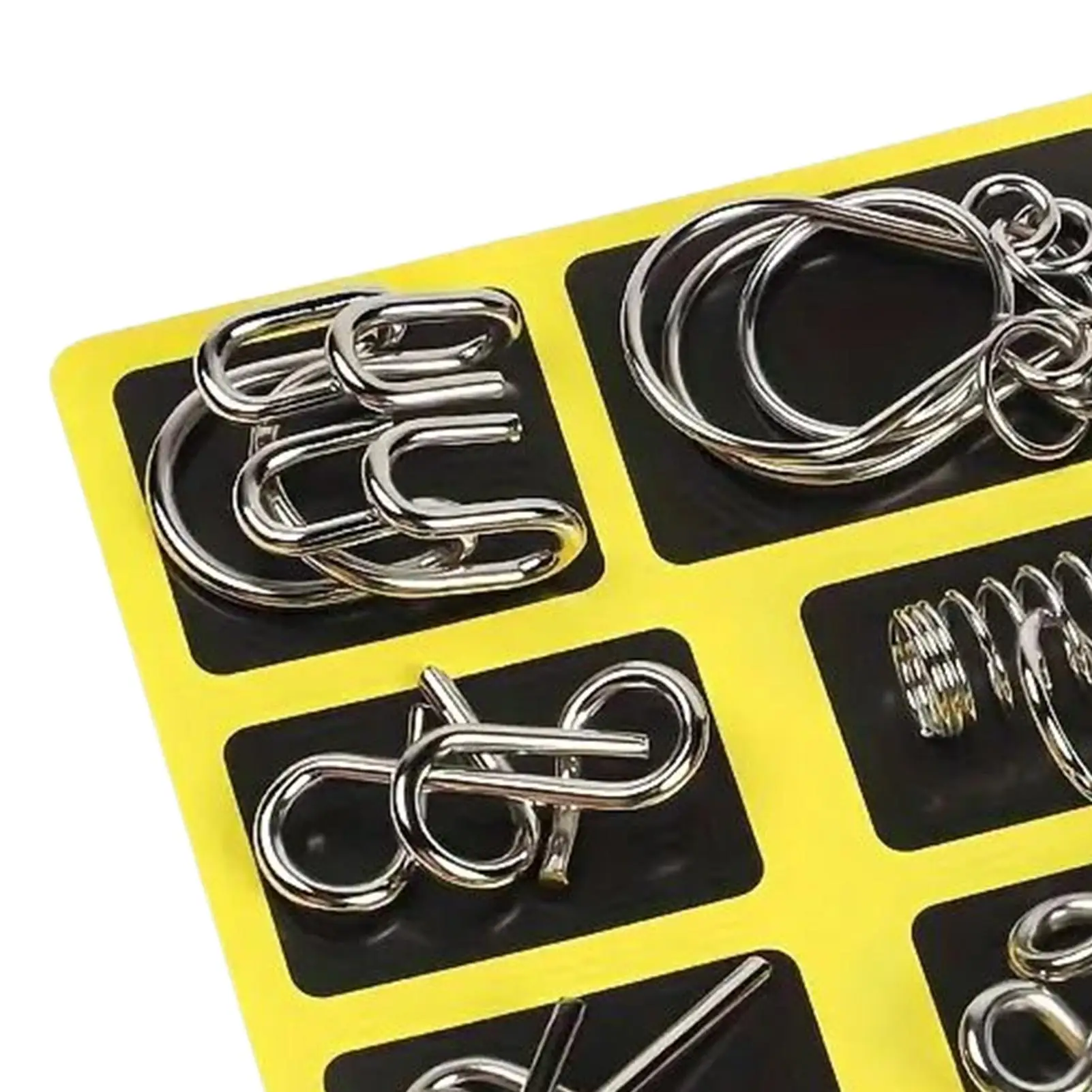 Metallpuzzles, Lernspielzeug, Geiststestspiel, 16-teilig, Intelligenztest, Denksportaufgabe, Draht, Metallpuzzles für Zuhause, Büro, Schule