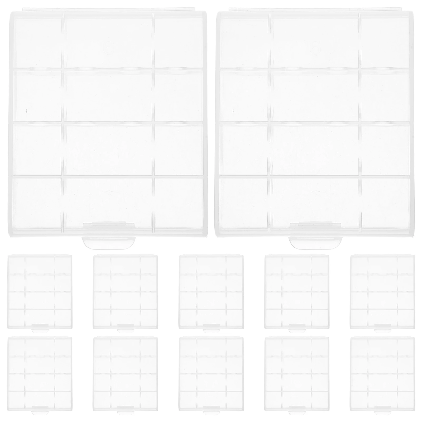 

12 Pcs Portable Storage Box Plastic Case Batteries Boxes Organizer Transparent