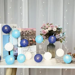 LED Cotton Rattan Ball String Lights, Iluminação Cordas, Fada Guirlanda, Festa de casamento, Natal, Jardim ao ar livre Decoração Lâmpada, Lâmpada