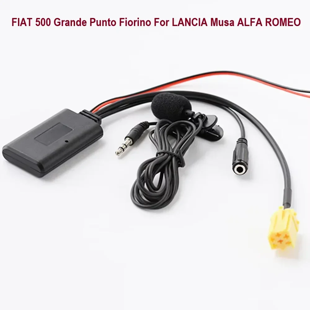 For FIAT 500 Grande Punto Fiorino for LANCIA Musa ALFA ROMEO Car bluetooth Adapter Wireless Adapter Stereo 5.0 AUX IN Music 6pin