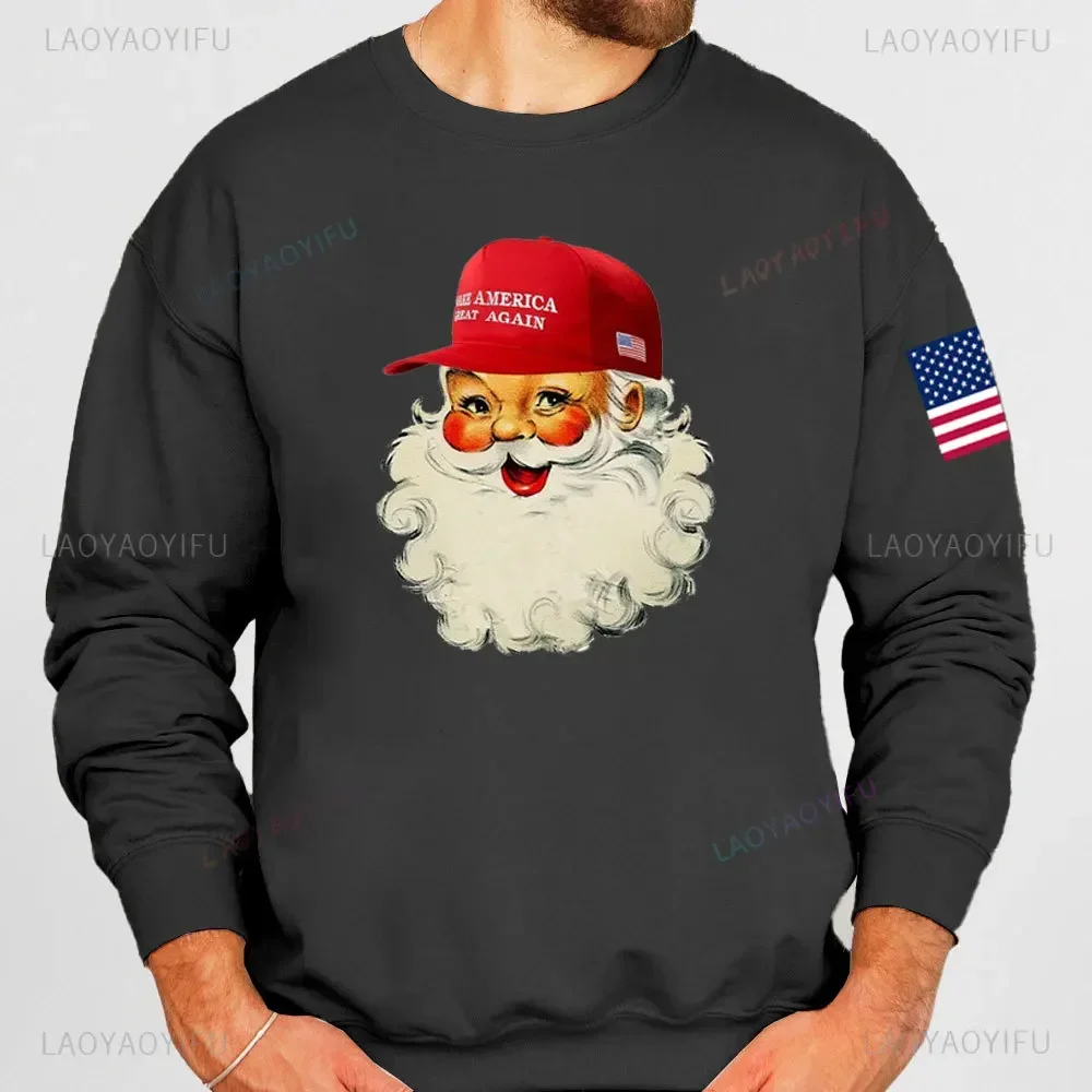 Rendi Natale ancora grande Felpa natalizia Trump Divertente felpa natalizia Trump Felpa con cappuccio da Babbo Natale MAGA Felpe con cappuccio da Babbo Natale