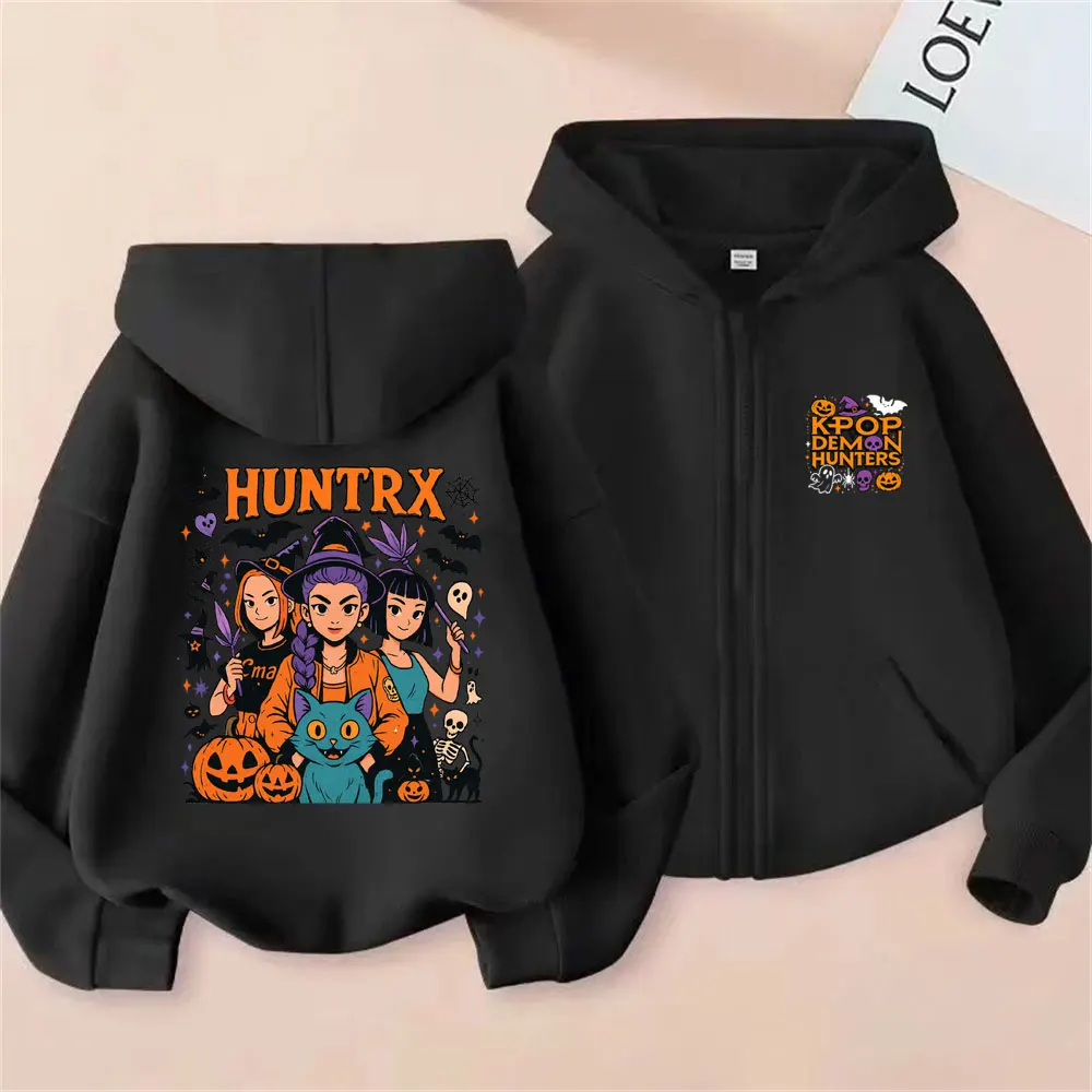 

Movie Kpop Demon Hunters Rumi Mira Zoey Zipper Hoodie Men Women Halloween Sytle Zip Up Jacket Unisex Fashion Oversized Hoodies