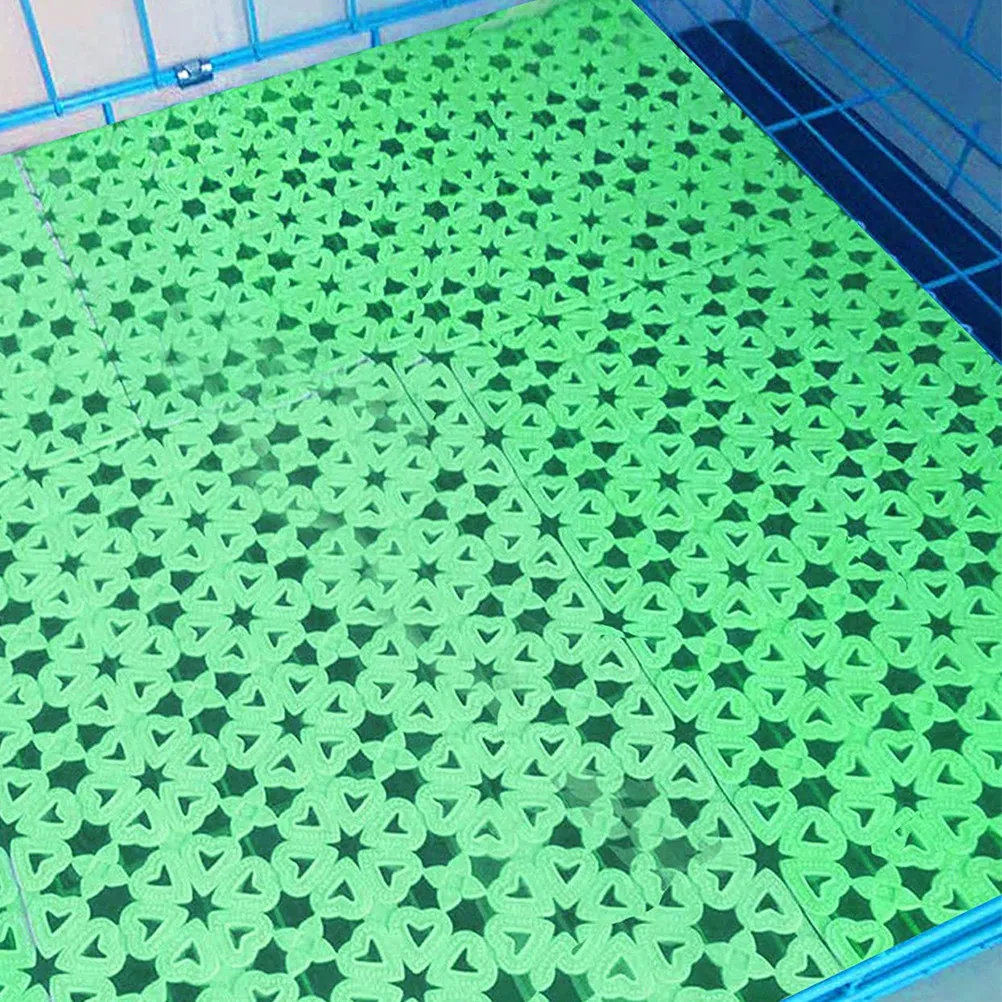6Pcs Rabbit Cage Mat Premium Drainage Pet Cage Pads Anti-Scratch Non-Slip Protective Floor Mat for Hamster Guinea Pig Small Pets