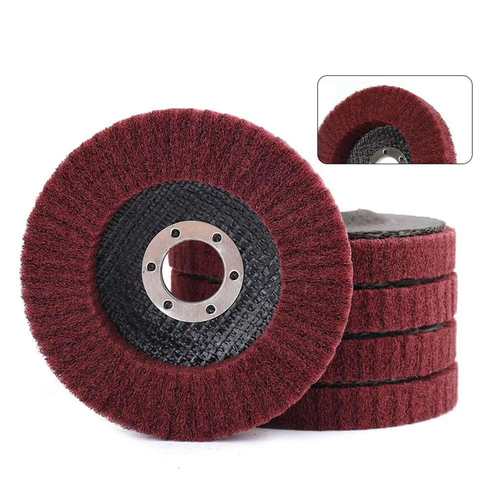 

A98E-10Pcs 4 Inch Nylon Fiber Flap Disc Polishing Grinding Wheel,Scouring Pad Buffing Wheel For Angle Grinder