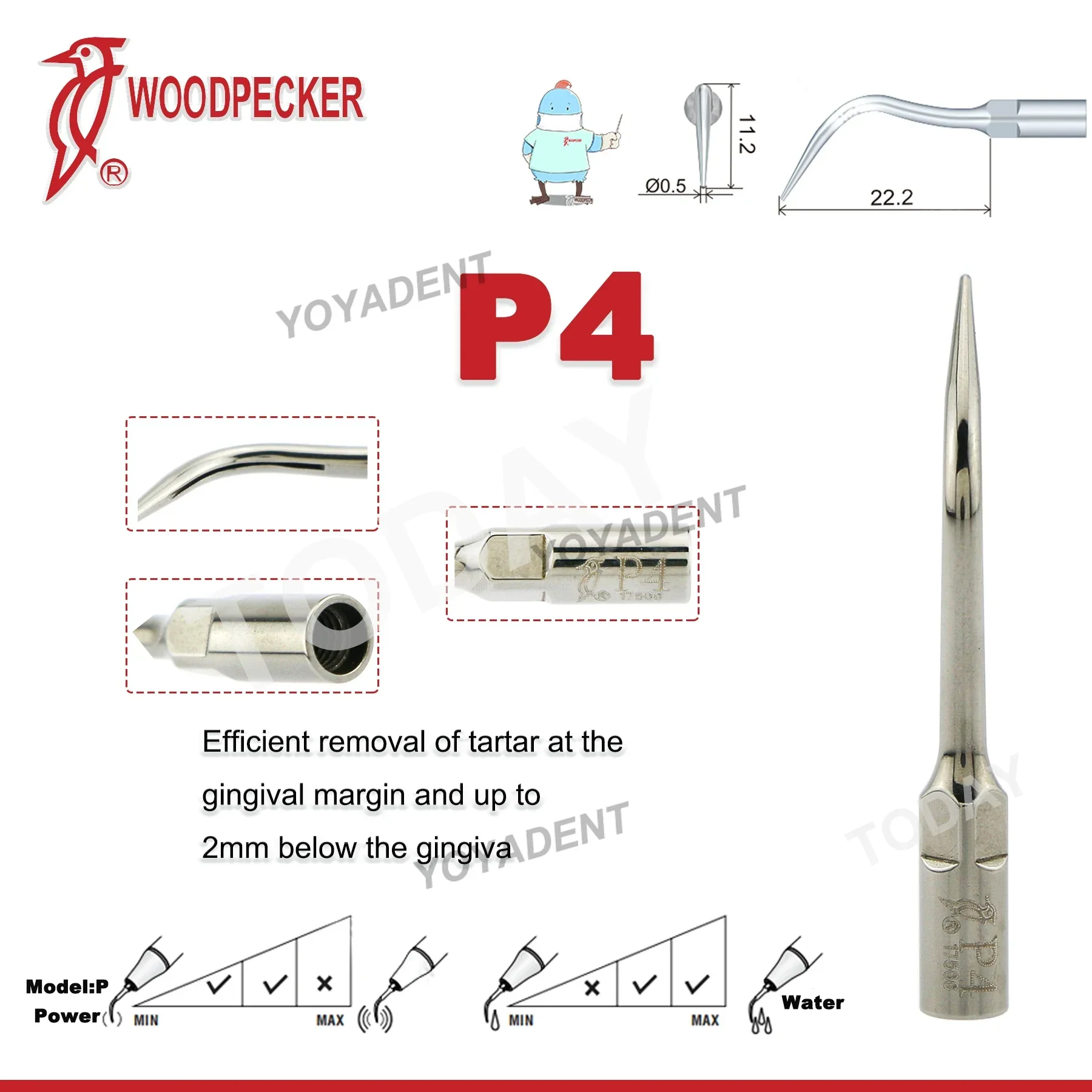 Specht Tandheelkundige Ultrasone Piezo Scaler Handstuk LED HW-5L Scaling Tips Fit UDS EMS Ultrasone Scaler Tandheelkundige Gereedschappen
