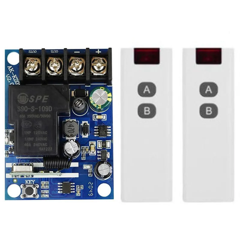 Радиочастотный пульт дистанционного управления, 433 МГц, 12 В, 24 В, 48 В, 30 А, беспроводной релейный приемник и передатчик, дальность 1000 метров