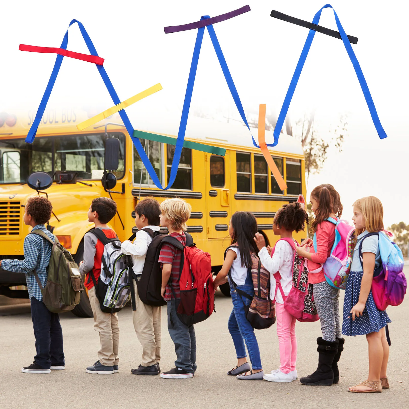 Cuerda de seguridad para caminar para niños, costura reforzada, cuerda de tracción para niños, escuela preescolar, parque, baño, actividad de salida