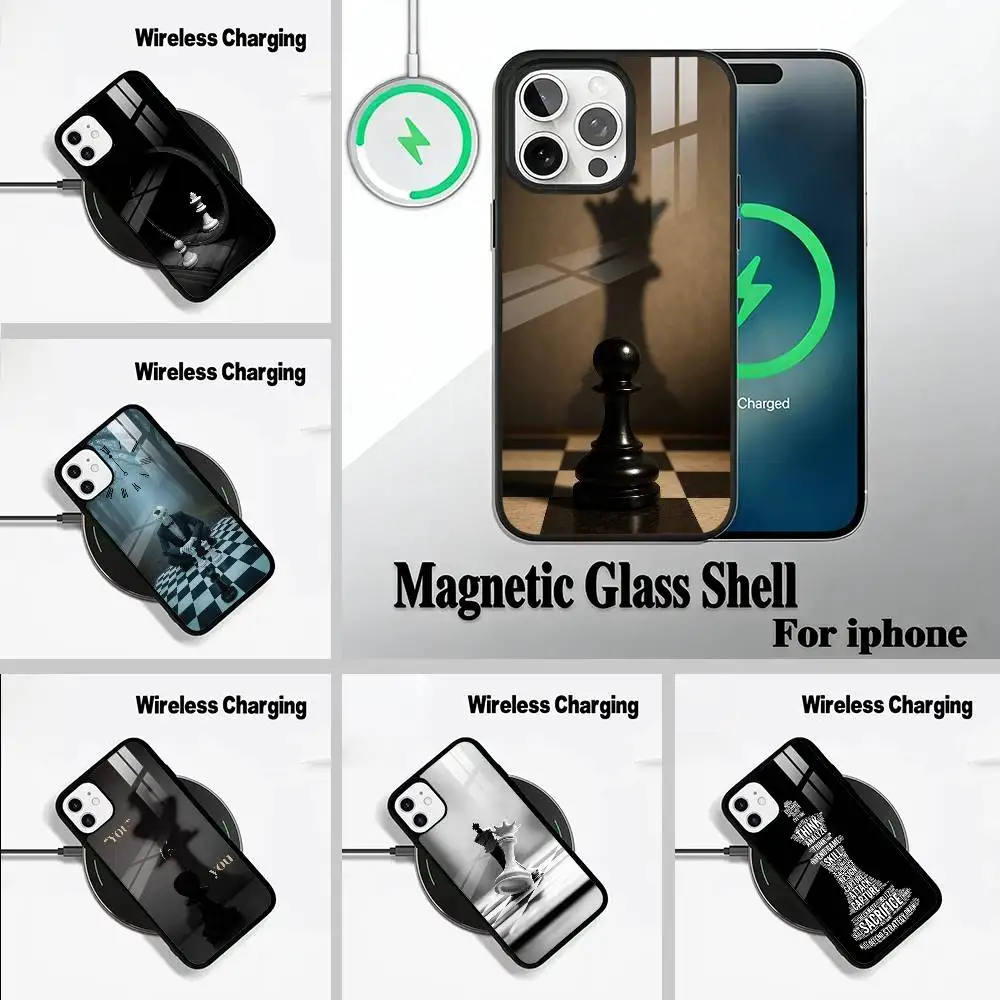 

Cool- Chess Art Phone Case For IPhone17 16 15 14 13 12 11 Pro Max 16/15/14Plus Wireless Charger Cover Funda
