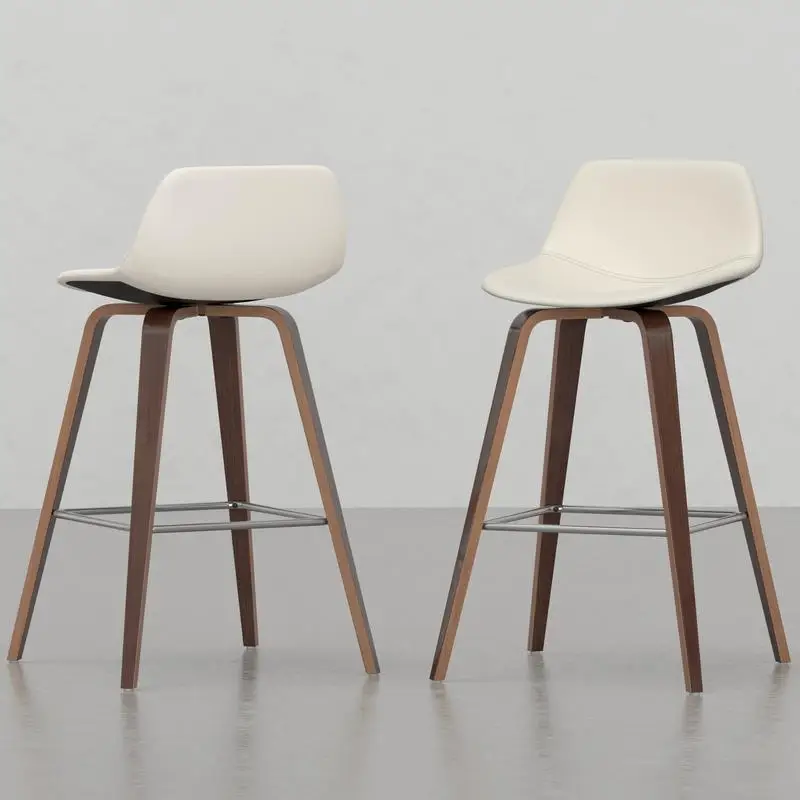 ชุดเก้าอี้สตูลเคาน์เตอร์/บาร์ทรงโค้ง 2 ตัว