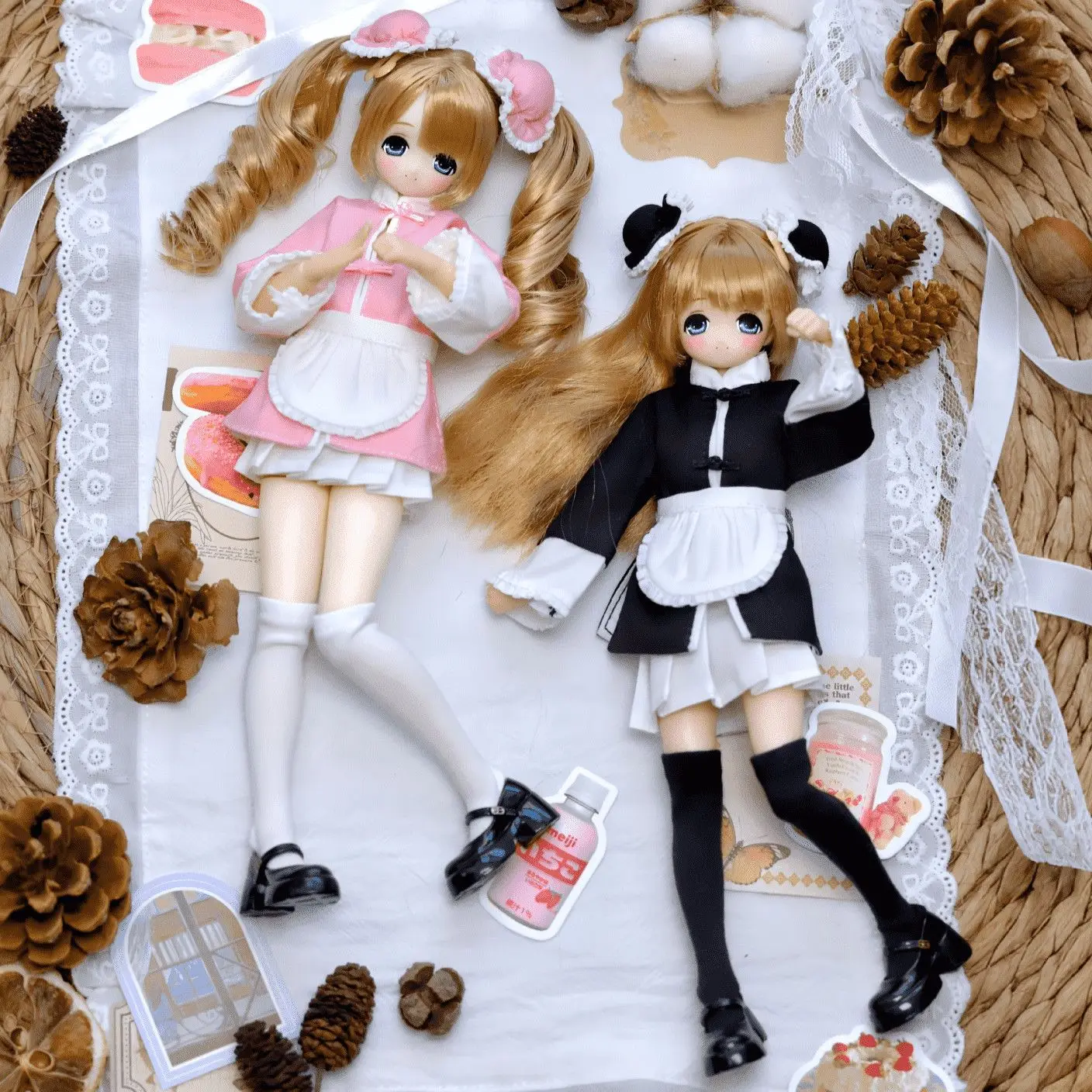 For Azone M Oversized Maid Style Uniform For 1/6 BJD Mix Angel Electric Street BJD Ob22 OB24 Doll Clothes Accessories