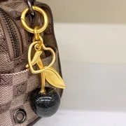 Glitter Epoxy Cherry Keychain Shiny Fruit Key Ring Cute Bag Charm Teen Girls Backpack Ornament Birthday Surprise Gift