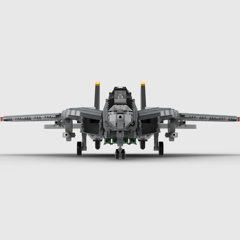 [1481 peças] Modelo F-14 Fighter Jet A, apresenta trem de pouso retrátil, asas ajustáveis, ailerons e blocos de construção de gancho