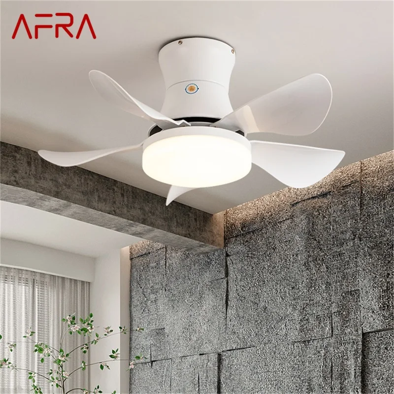 

AFRA Nordic Ceiling Fan Lamp with Remote Control LED Contemporary Lighting for Home Bed Dining Room