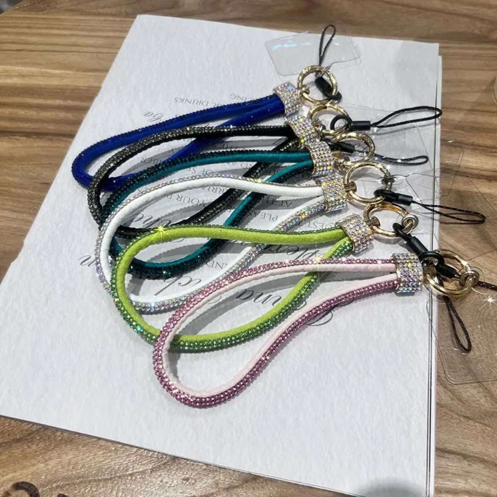 

Hanging Cord Glitter Rhinestone Phone Lanyard Handheld Short Wrist Style Diamond Phone Rope Full Diamond Anti Loss