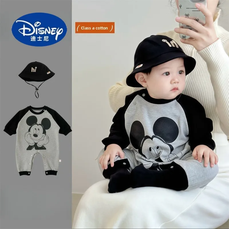 

Disney Baby Mickey Mouse Bodysuit, Trendy Unisex Outfit for 3-12 Months, Fall Romper