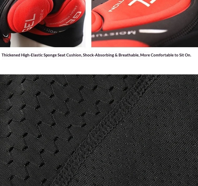 OFFBONDAGE Radhose für Herren, atmungsaktive Radunterwäsche aus Mesh, 5D-Gel-Polster, stoßdämpfende MTB-Radhose, Radbekleidung – Detail 10