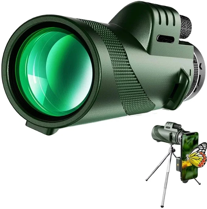 Green Monocular 40x60 High Power HD New Big Eyepiece waterproof telescope