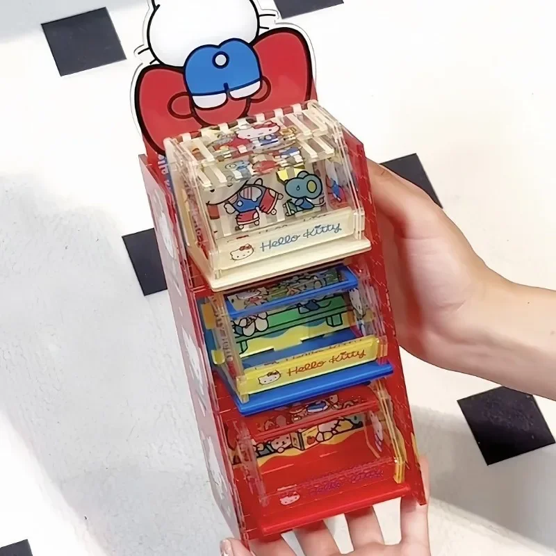 

Новый кавайный контейнер для хранения Sanrio HelloKitty мультяшный аниме акриловый контейнер для хранения конфет HelloKitty откидной Настольный стеллаж для хранения Съемный