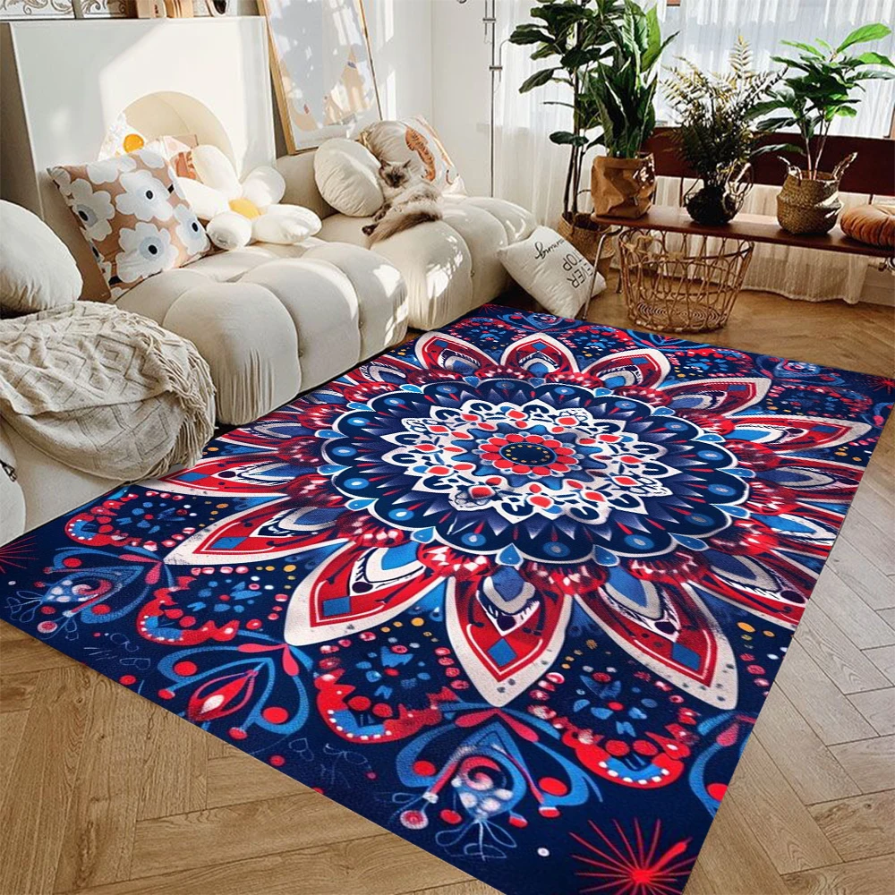 Bunter Mandala-Teppich, rutschfest, groß, für Flur, Tür, Trittmatte, Badematte für Wohnzimmer, Schlafzimmer, Eingang, Heimdekoration
