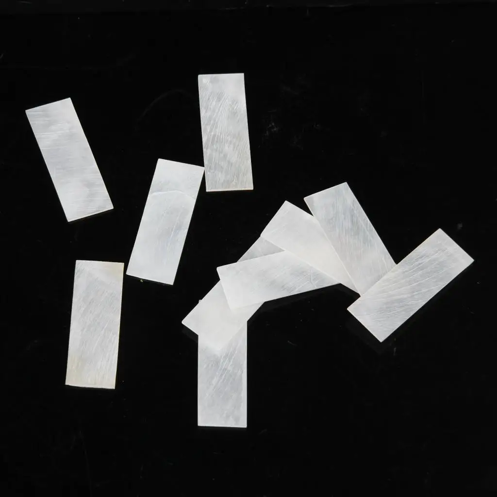 10 Pieces of White Inlay Material Mother of Shells 36 X 12 Mm