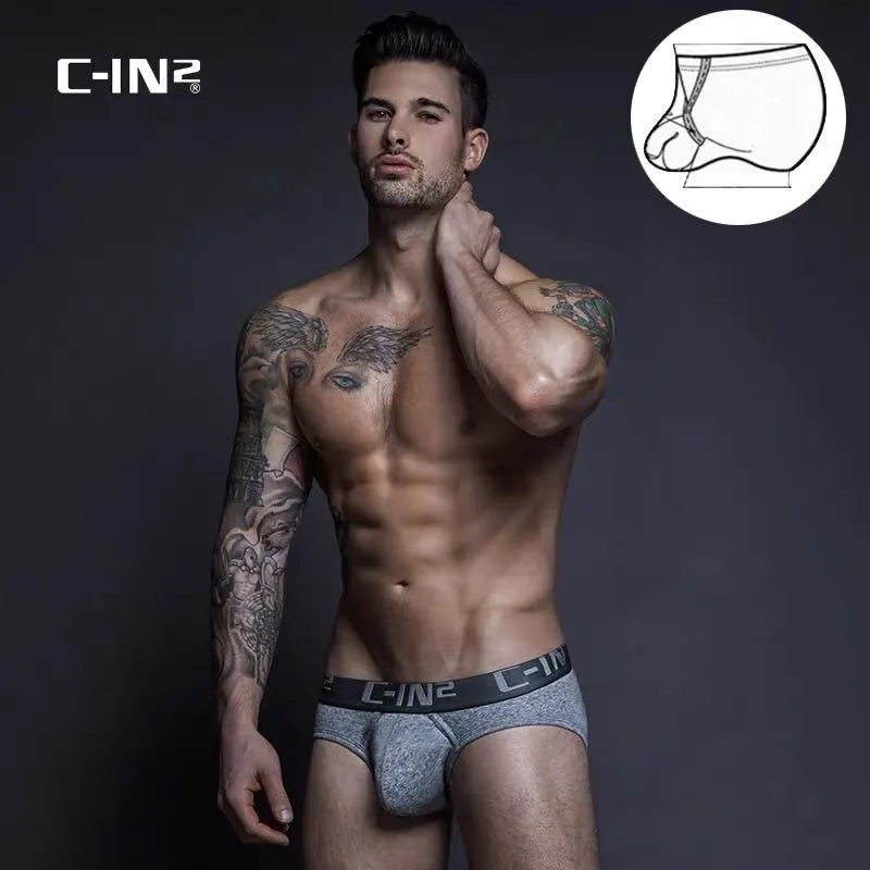 C-IN2 men\'s underwear cotton low waist sexy U convex jockstrap comfortable pants cin2 hanging ring show large lift briefs 010