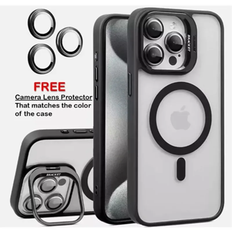 

2 in 1 Camera Lens Kit & Holder Magnetic Case for Magsafe IPhone 16 15 14 13 12 11 Pro Max Plus 16Pro IPhone16 Mac Safe Cover