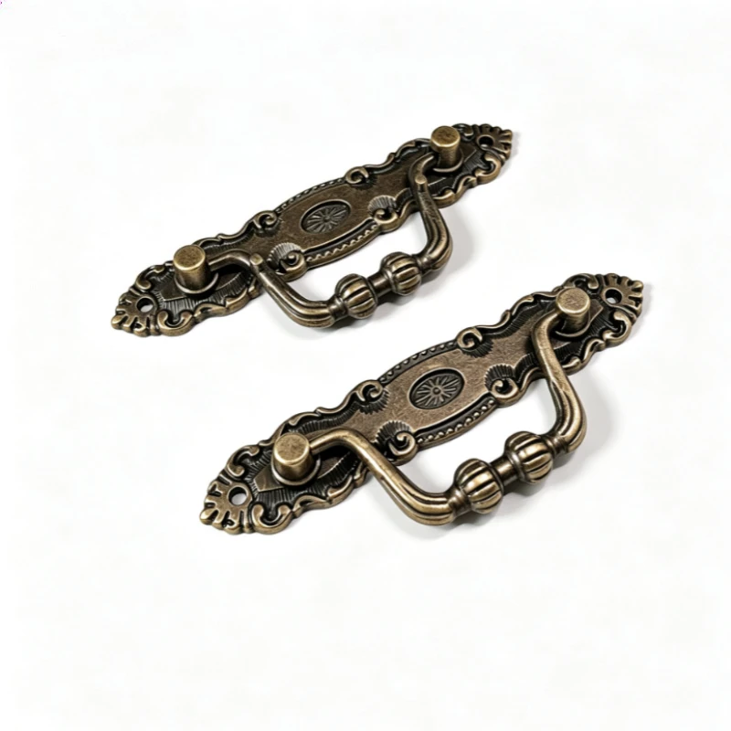 2/4pcs Retro Pull Handles Cabinet Handle Drawer For Drawer Door Wooden Chest Metal Drawer Wardrobe Pulls Handles