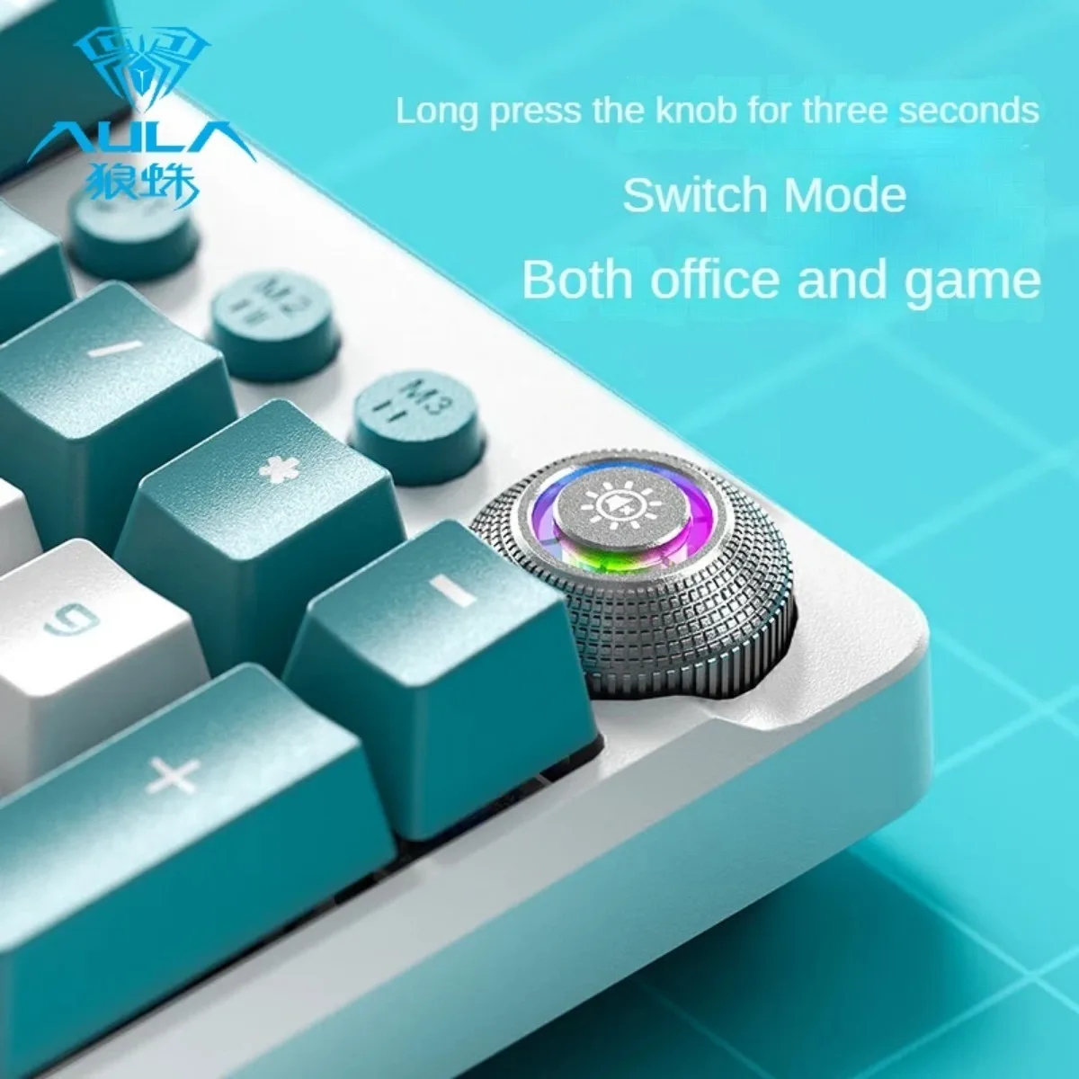 AULA F2088Pro Teclado Mecânico RGB Backlight Botão Multifuncional Esports Teclado para jogos com fio Acessórios para Computador Presentes