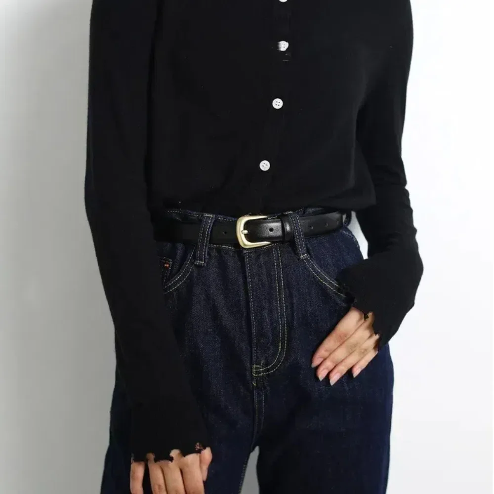 أزياء مشبك معدني النساء أحزمة بلون بو الجلود قابل للتعديل حزام الخصر قابل للتعديل فستان بحزام الخصر #3