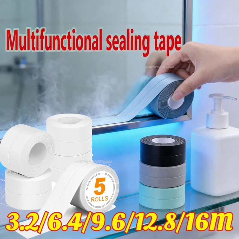 Waterproof Sealing Tape Strips PVC Self Adhesive Wall Sticker for Bathroom Shower Bath Seal Caulk Strip Kitchen Sink Mold Proof