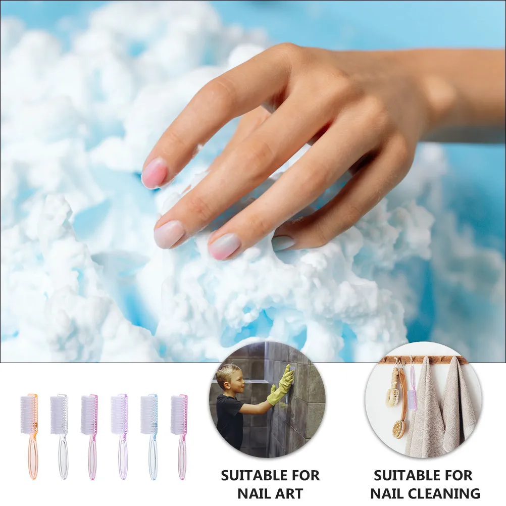 

6Pcs High Quality Nail Brush Kit Lightweight Compact Design for Nails Hands Feet Dust Removal Nail Art Tool Household Cleaning