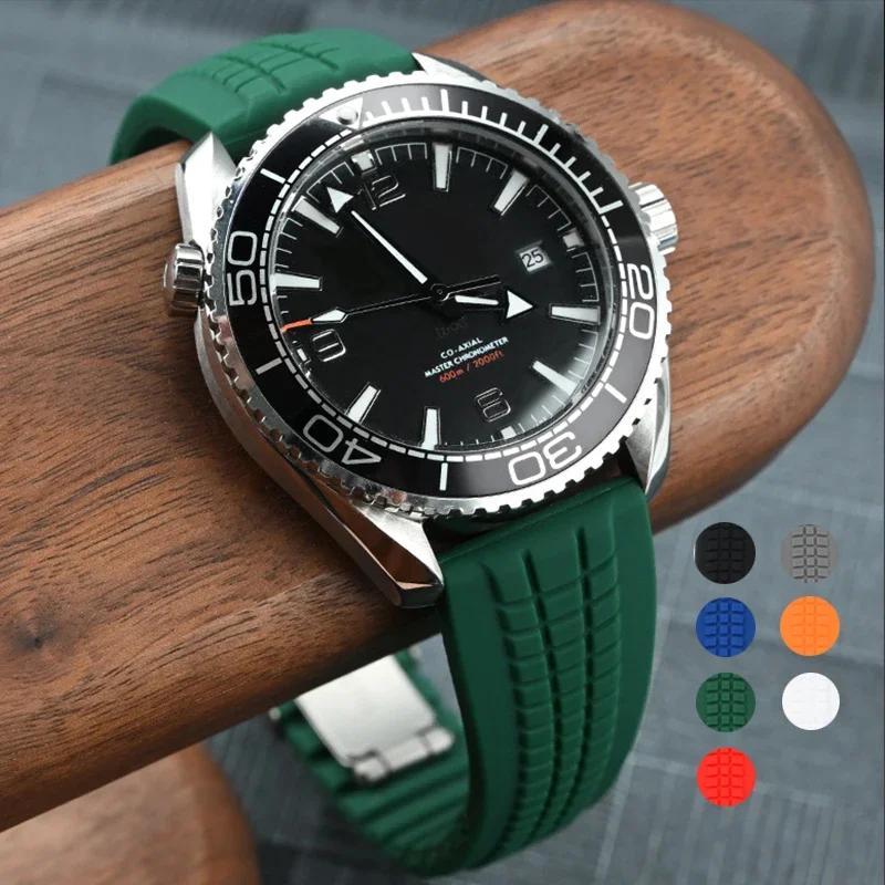 

Высокопрочный силиконовый ремешок 20 мм 22 мм, быстросъемная складная пряжка, ремешок для часов, универсальный браслет, аксессуары для обрезки размера