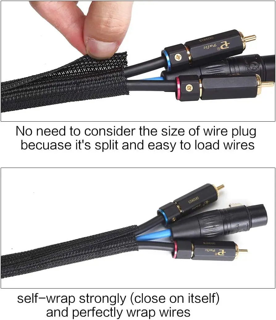 Cord Protector Wire Loom Tubing Cable Sleeve Split Sleeving For USB Cable Power Cord Audio Video Cable Protect Cat From Chewing