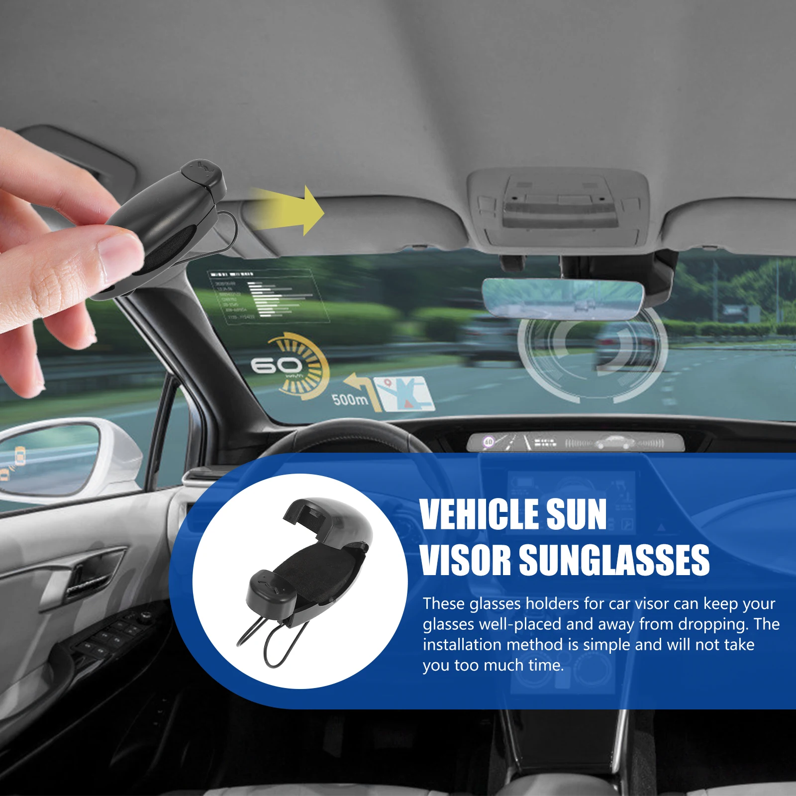 

6Pcs Sunglasses Clip for Auto Visor High Quality Material Firm Grip Non Slip Car Accessories for Neat Interior