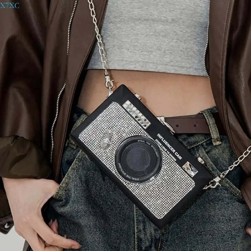 

X7XC Unique Camera Bag with Detailing Evening Bags Crossbody Purse