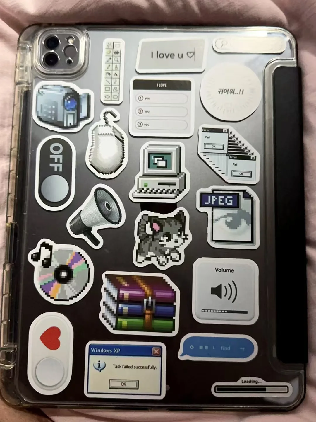 50Pcs Retro Pixel Cyber Y2K Sticker Pack, Vintage Windows XP UI & Black Cat Aesthetic Decals for Laptop, Phone Case & DIY Decor view 6