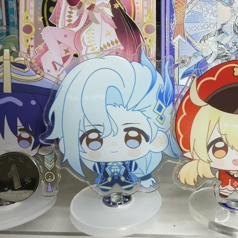 Genshin Impact Flins Rotatable Acrylic Stand Figure DIY PVC Standing Model Desktop Ornament Decoration Collection Model Toy Gift