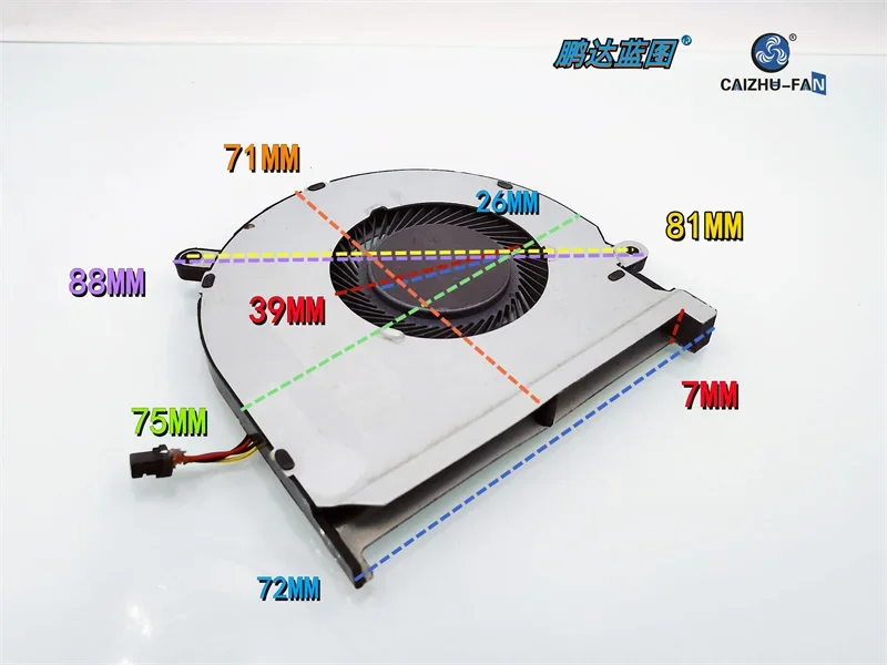 pa Maintenance-free 75 * 71 * 7MM motherboard turbo thin blower 7.5CM laptop 5V 0.37A heat dissipation fan