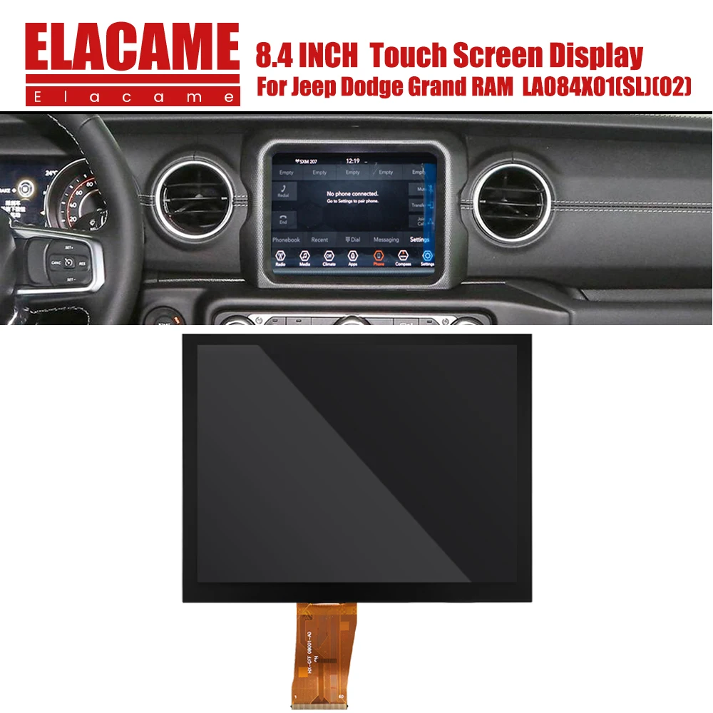 NEW 8.4 Inch LCD Display LA084X01(SL)(01) LA084X01-SL01 SL02 SL03 Touch Screen for Chrysler Jeep Compass 2018 VP4R 2017-2021