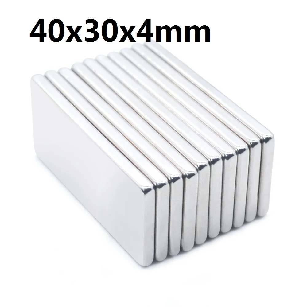 1-100Pcs 40x30x4mm Neodymium Magnet 40mm x 30mm x 4mm N35 NdFeB Block Super Powerful Strong Permanent Magnetic imanes new magnet